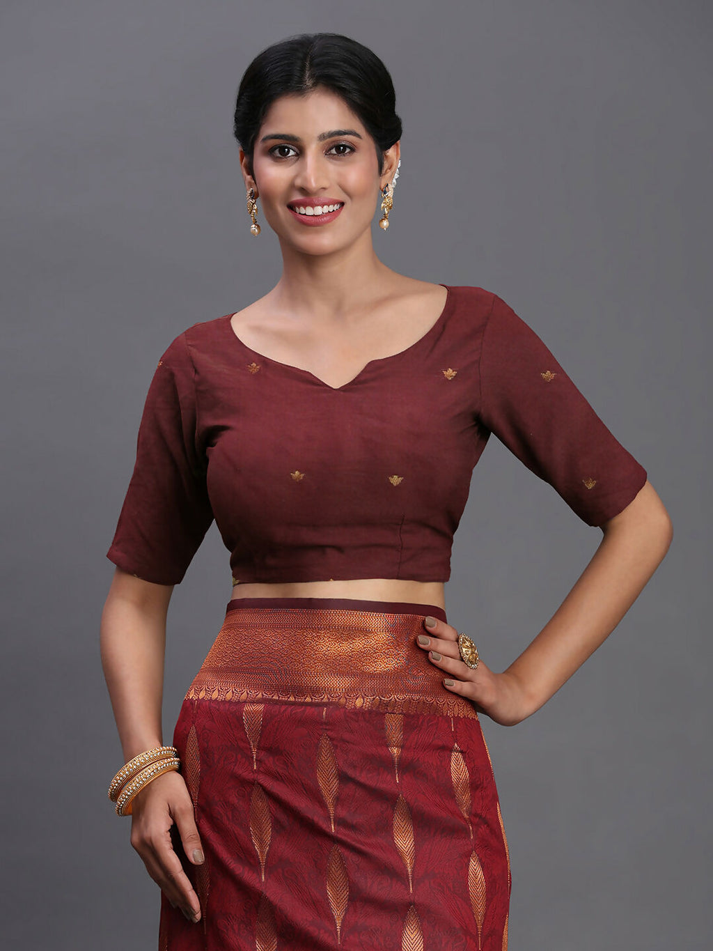 Shree Shyam Fashion Silk Maroon Saree | Grocsy