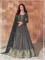 Anaita Black Georgette Readymade Anarkali Suit with Sequence Work | Grocsy
