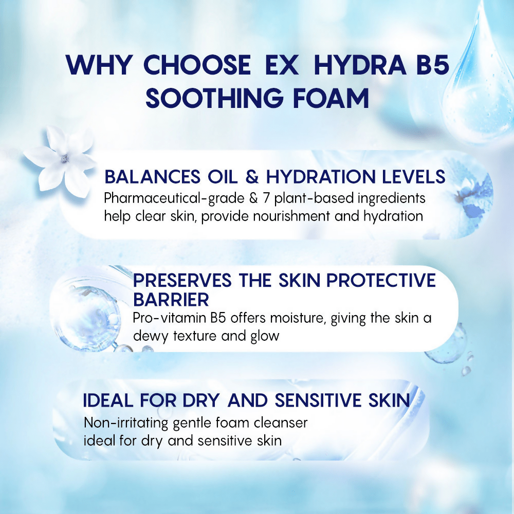 AHC Premium EX Hydra B5 Soothing Foam Face Cleanser - Korean skincare | Grocsy