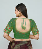 Joban Fashion Women's Green Embroidered Stitched Blouse | Grocsy