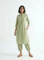 Gharana India Aira Matcha Green Cotton Co-ord Set | Grocsy