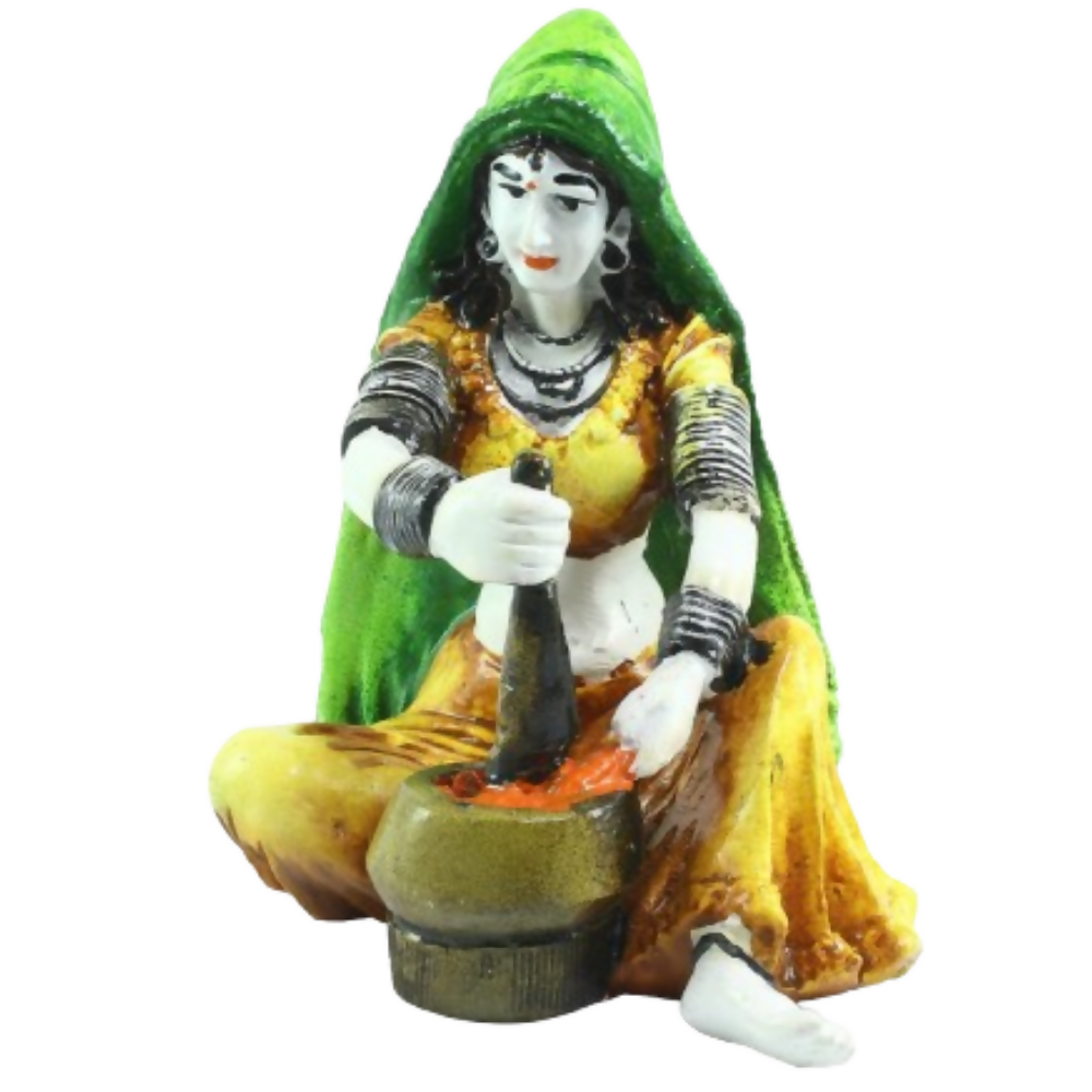eCraftIndia Rajasthani Lady Decorative Statue | Grocsy