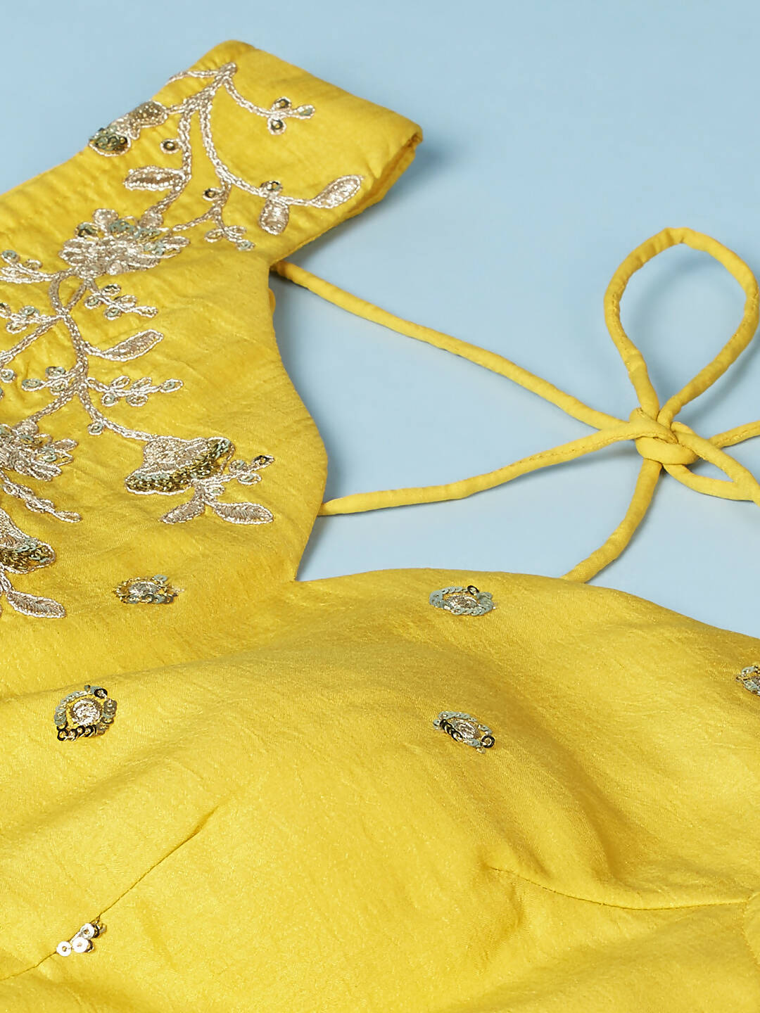 House of Panchhi Mustard Net Sequinse Work Lehenga & Blouse, Dupatta | Grocsy