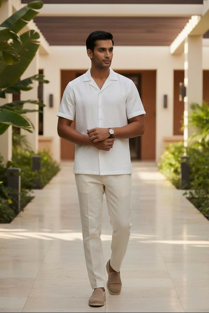Terra — White Linen Shirt by Hilo Design | Grocsy
