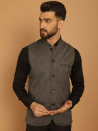 Even Apparels Nehru Jacket With Welt Pockets - Grey | Grocsy