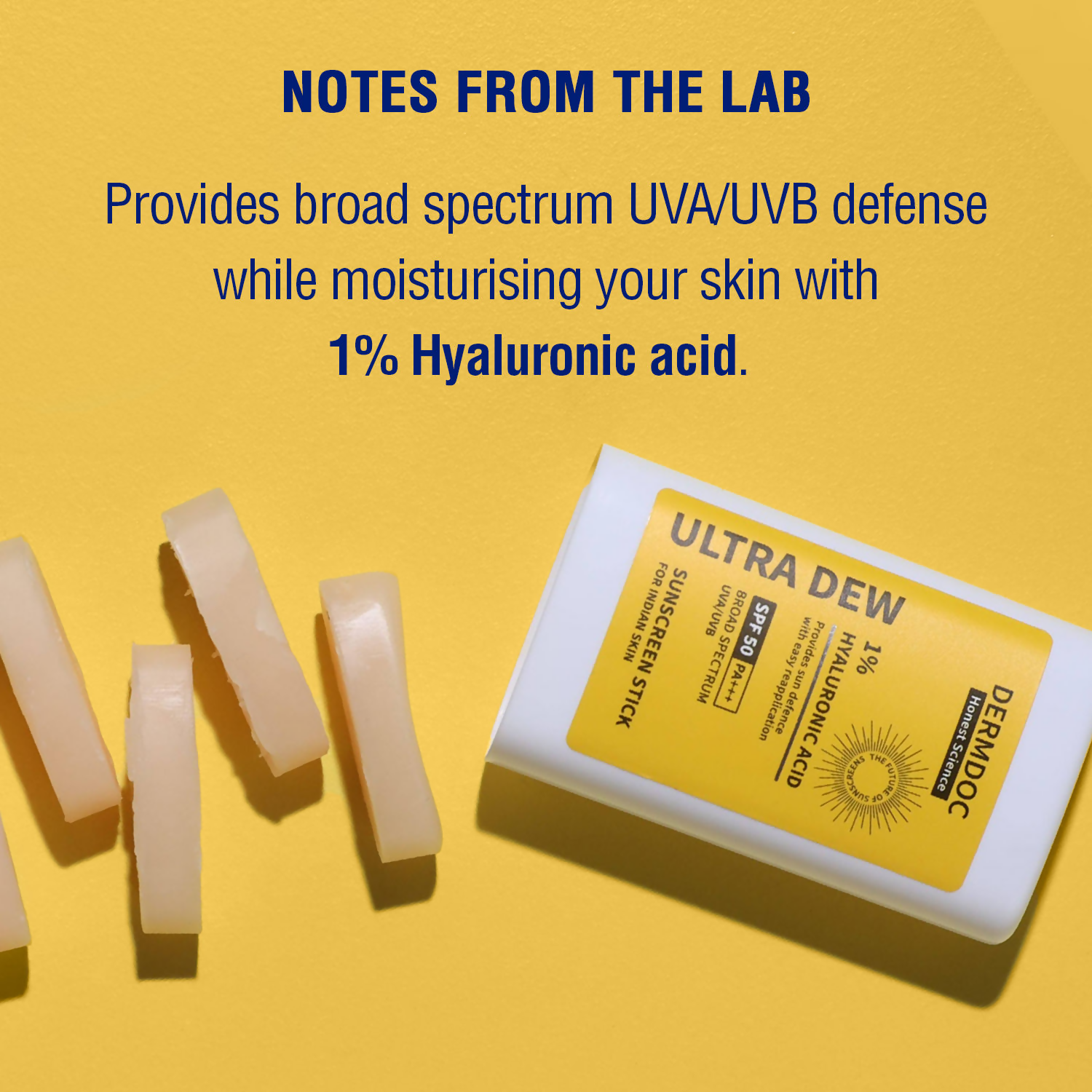 Dermdoc 1% Hyaluronic Acid Mini Sunscreen Stick SPF 50 PA +++ | Grocsy