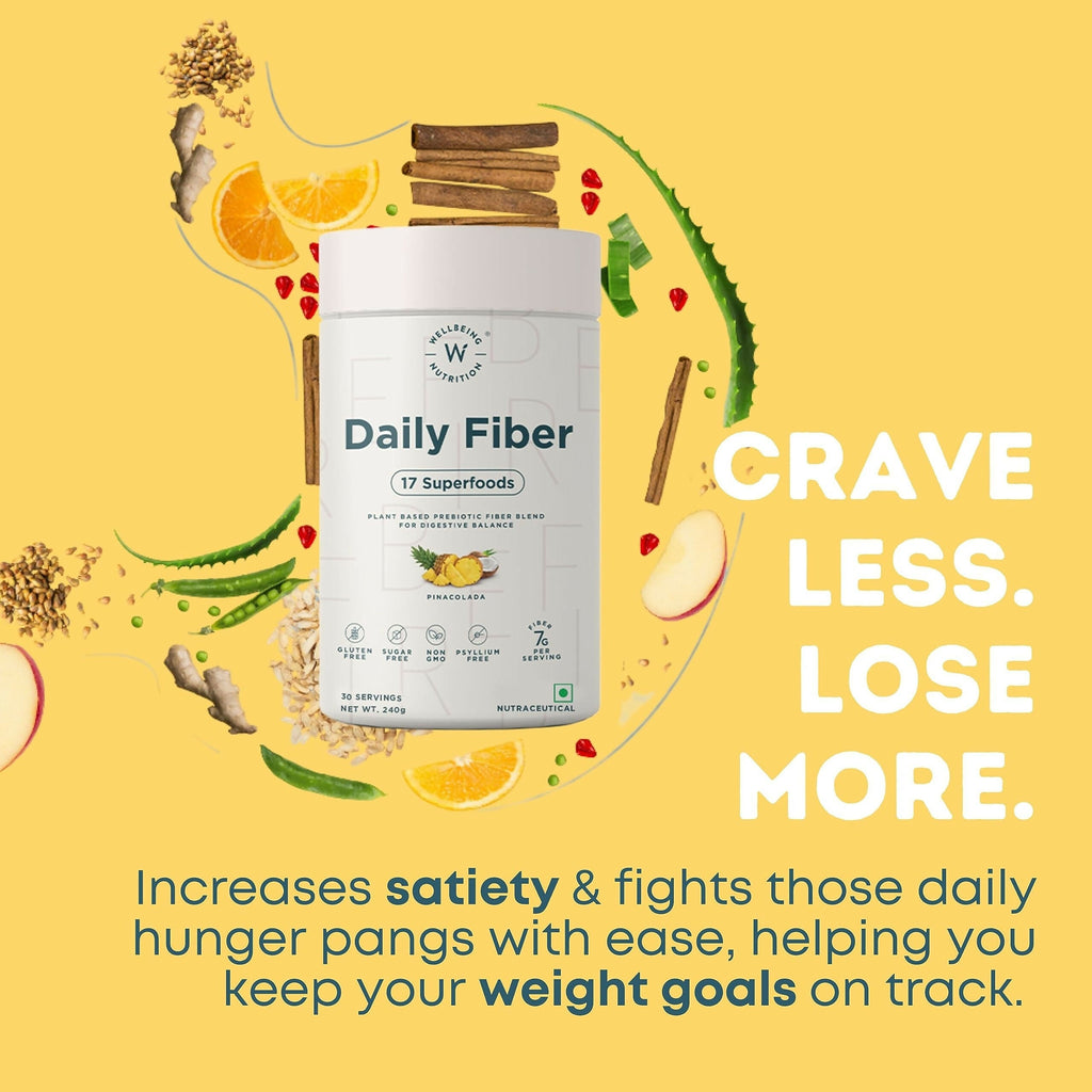 Wellbeing Nutrition Daily Fiber Powder - Vanilla Berry & Pina Colada Combo | Grocsy