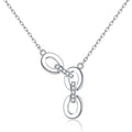Cauer Elegant 14K White Gold Plated Moissanite Pendant Necklace | Grocsy