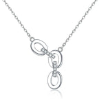 Cauer Elegant 14K White Gold Plated Moissanite Pendant Necklace | Grocsy