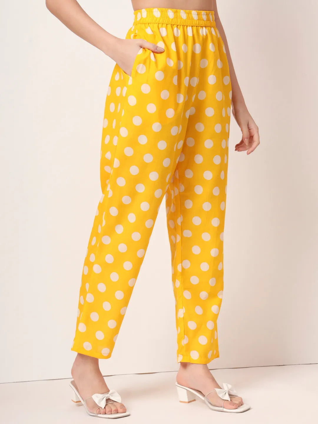 Yufta Yellow Cotton Maternity Gathered Or Pleated Kurta Pants Set | Grocsy
