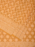 Yellow Cut Work Tussar Cotton Handloom Saree with All Over Jamdani Style Design - Global Threads | Grocsy