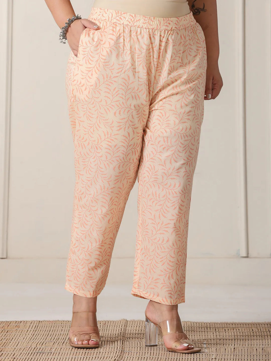 Yufta Yellow Floral Print Cotton Sequins Work Plus Size Kurta Set With Pant & Dupatta | Grocsy