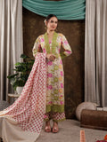 Yufta Yellow Floral Print Pure Cotton Beads Straight Kurta Dupatta Set With Lace Detailing | Grocsy