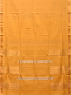 Yellow Khadi Cotton Handloom Saree with Buta and Strip Pallu Design - Global Threads | Grocsy
