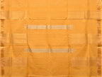 Yellow Khadi Cotton Handloom Saree with Buta and Strip Pallu Design - Global Threads | Grocsy