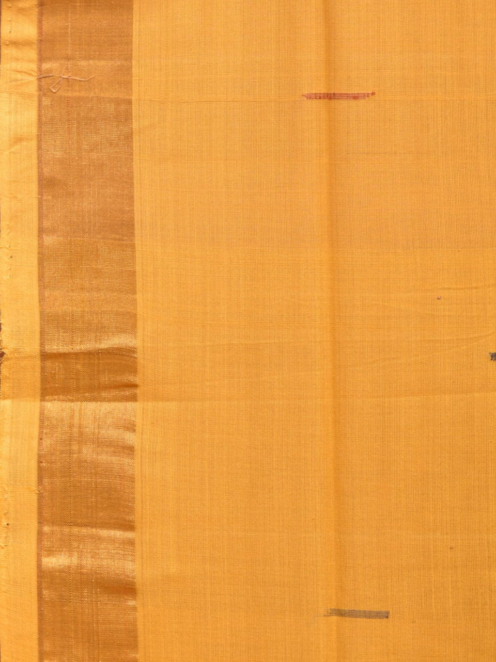 Yellow Khadi Cotton Handloom Saree with Buta and Strip Pallu Design - Global Threads | Grocsy