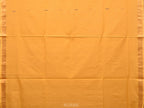 Yellow Khadi Cotton Handloom Saree with Buta and Strip Pallu Design - Global Threads | Grocsy