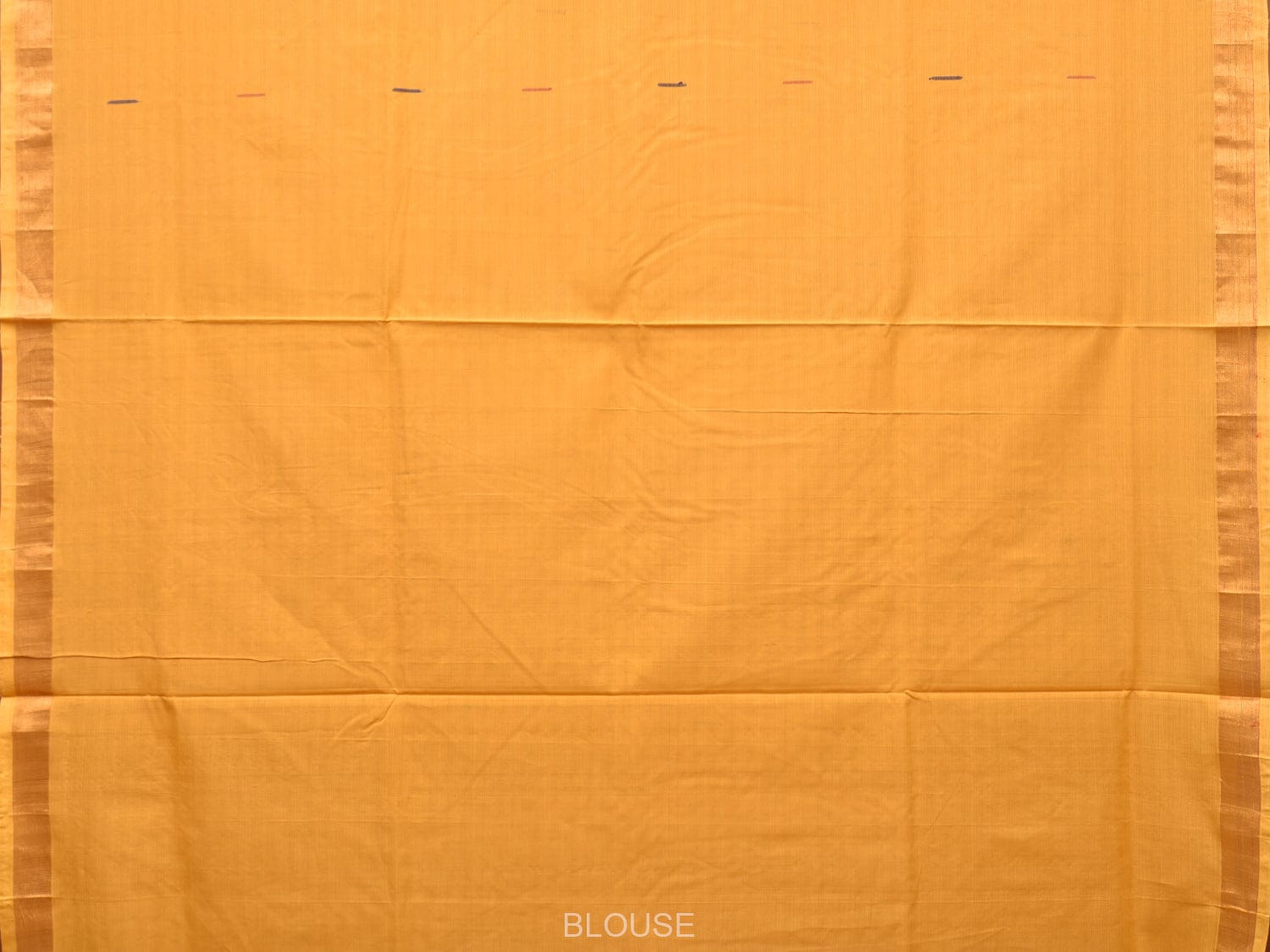 Yellow Khadi Cotton Handloom Saree with Buta and Strip Pallu Design - Global Threads | Grocsy