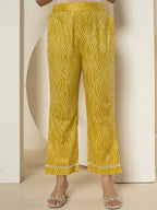 Yufta Yellow Patch Work Pure Cotton Straight Kurta And Dupatta Set | Grocsy