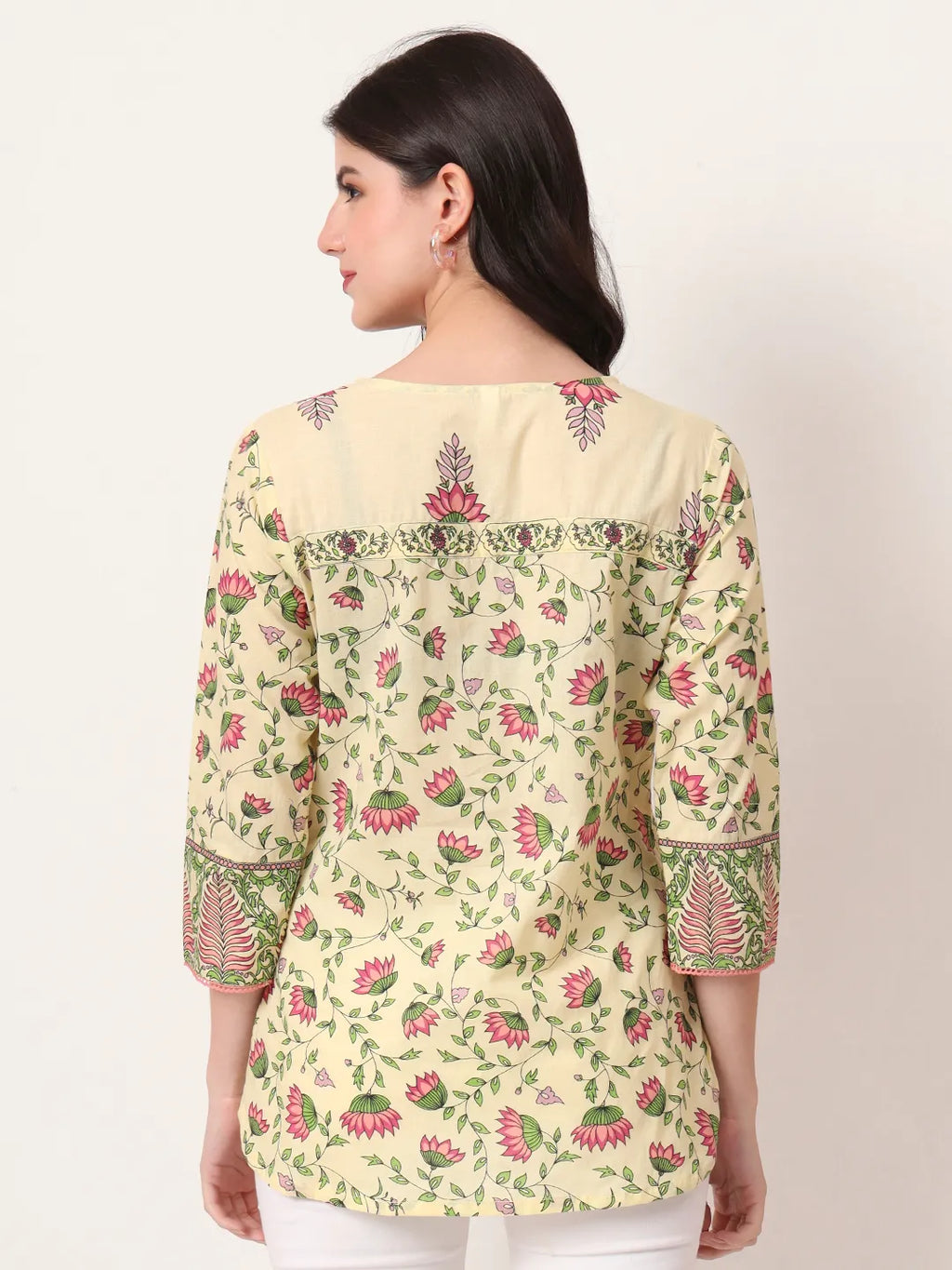 Yufta Yellow Pure Cotton Peplum Top | Grocsy