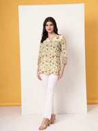 Yufta Yellow Pure Cotton Peplum Top | Grocsy