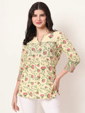 Yufta Yellow Pure Cotton Peplum Top | Grocsy