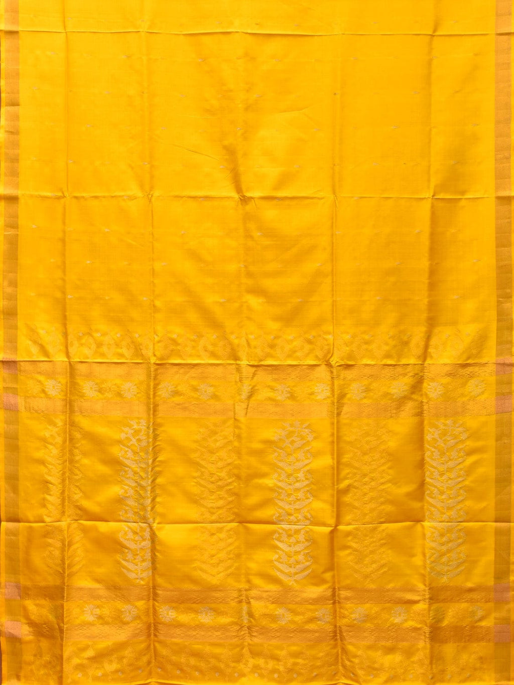 Yellow Uppada Silk Handloom Saree with Karpur Pallu Design - Global Threads | Grocsy