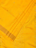 Yellow Uppada Silk Handloom Saree with Karpur Pallu Design - Global Threads | Grocsy