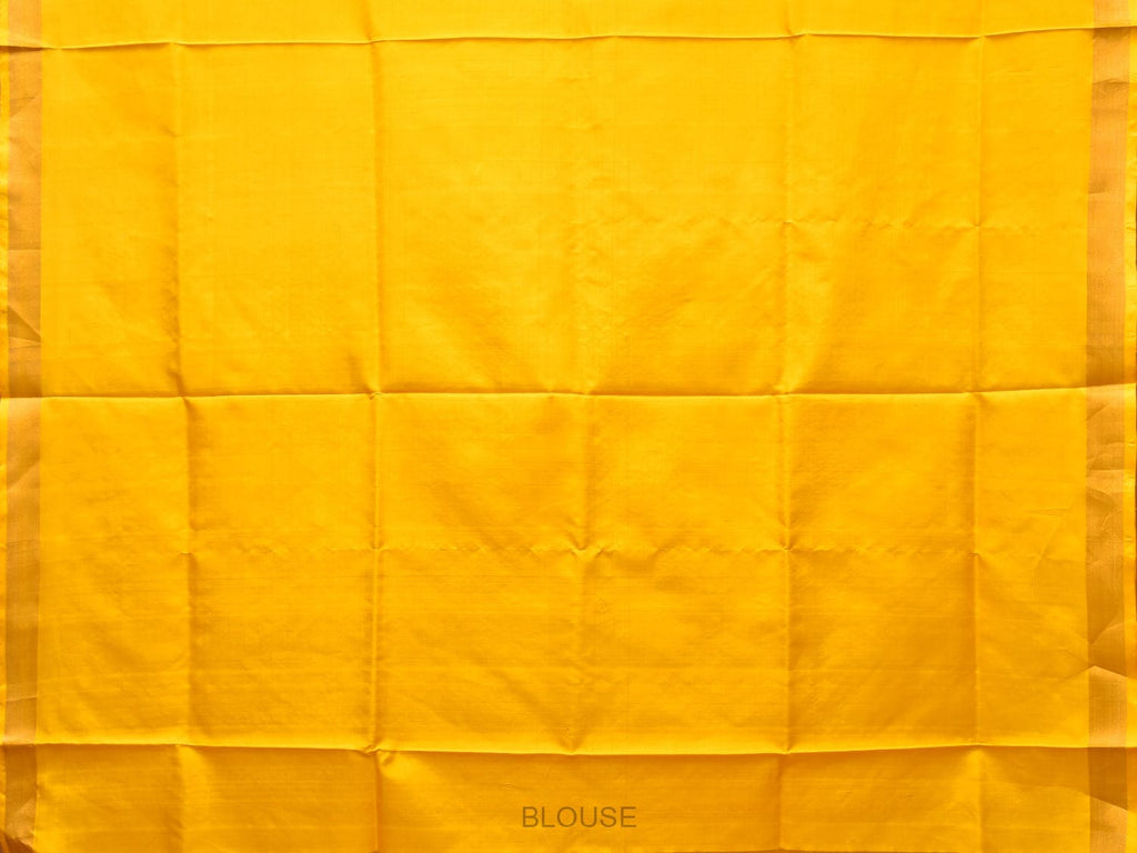 Yellow Uppada Silk Handloom Saree with Karpur Pallu Design - Global Threads | Grocsy
