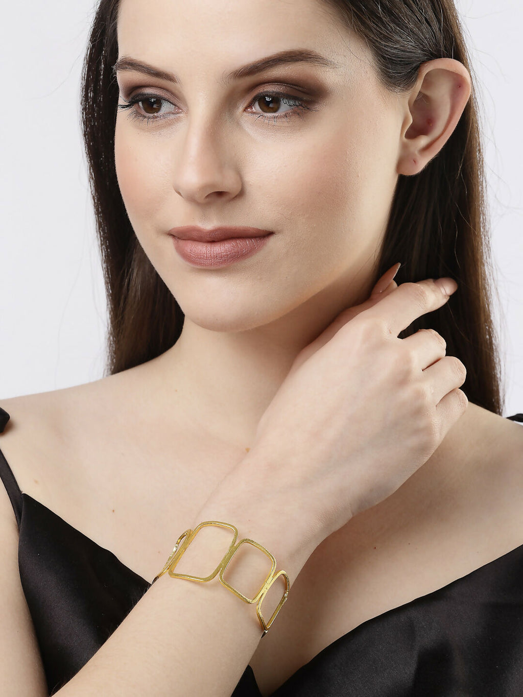 NVR Women Gold-Polished Western Cuff Bracelet | Grocsy