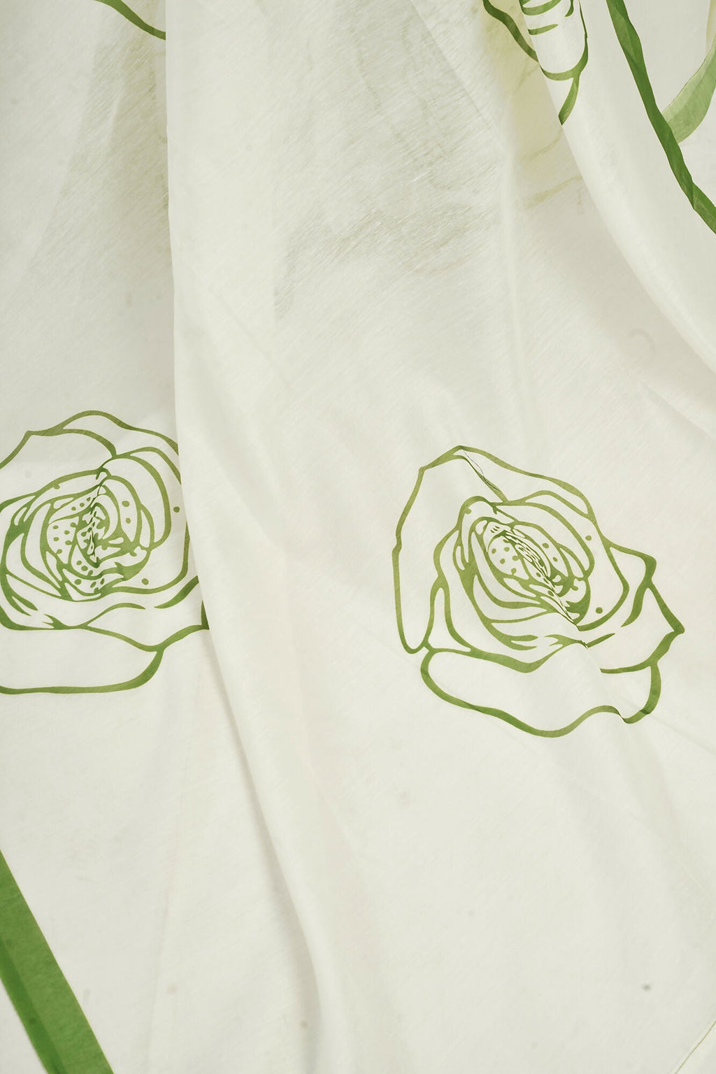 Vastranavya Green Digital Printed Linen Ready To Wear Designer Saree with Unstitched Blouse | Grocsy