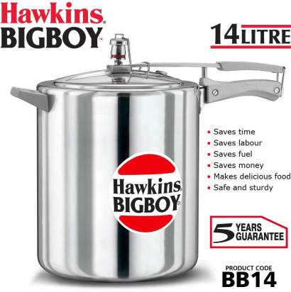 Hawkins Bigboy 14 L Pressure Cooker Aluminium (BB14) | Grocsy