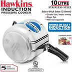 Hawkins Stainless Steel 10 L Induction Bottom Pressure Cooker | Grocsy