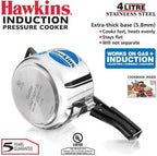 Hawkins Stainless Steel 4 L Induction Bottom Pressure Cooker (HSS40) | Grocsy