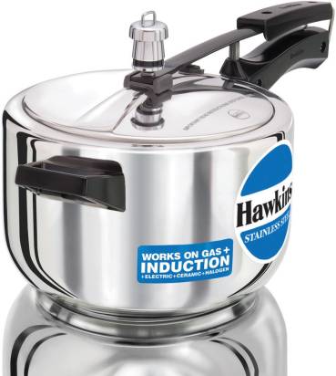 Hawkins Stainless Steel 4 L Induction Bottom Pressure Cooker (HSS40) | Grocsy
