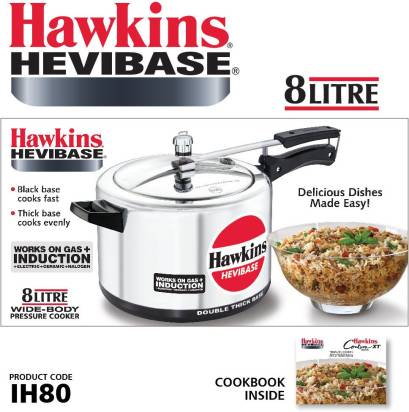 Hawkins Hevibase 8 L Induction Bottom Pressure Cooker (IH80) | Grocsy