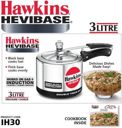 Hawkins Hevibase 3 L Induction Bottom Pressure Cooker (IH30) | Grocsy