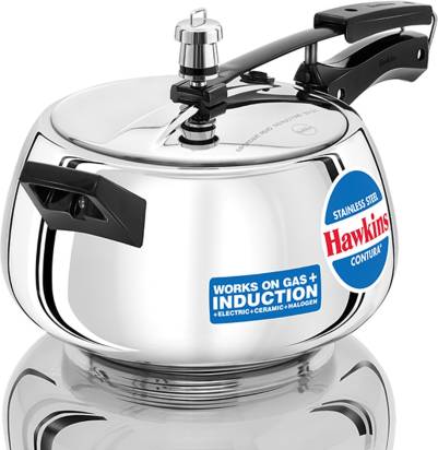Hawkins Stainless Steel Contura 5 L Induction Bottom Pressure Cooker (SSC50) | Grocsy