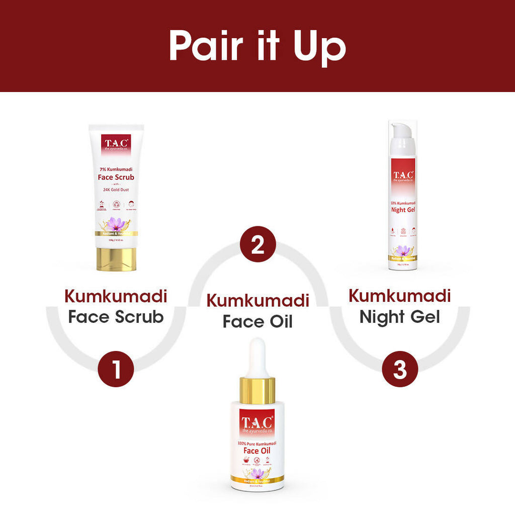 TAC - The Ayurveda Co. 7% Kumkumadi Face Scrub with Saffron & 24k Gold | Grocsy