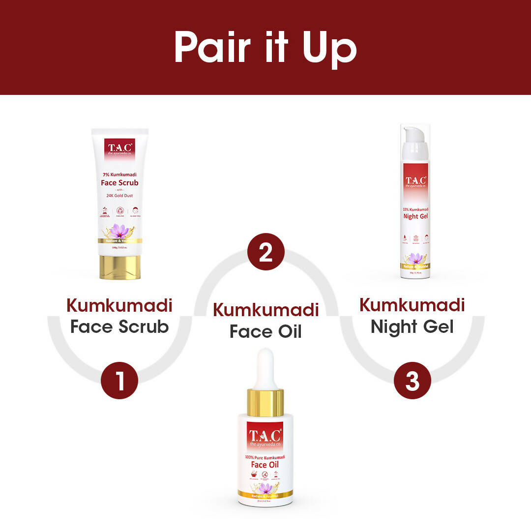 TAC - The Ayurveda Co. 7% Kumkumadi Face Scrub with Saffron & 24k Gold | Grocsy