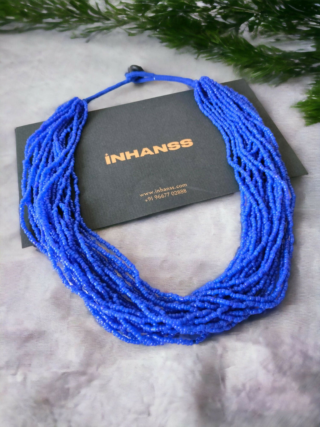Inhanns Handmade Beaded Multilayer Necklace, 20 Layers - Blue | Grocsy