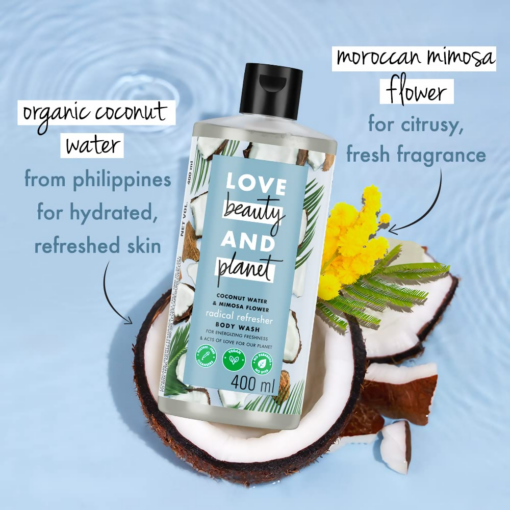 Love Beauty And Planet Coconut Water and Mimosa Flower Body Wash | Grocsy