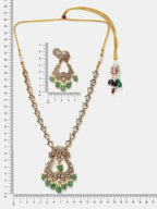 Ruby Raang Maharani Pendant Necklace And Earrings | Grocsy