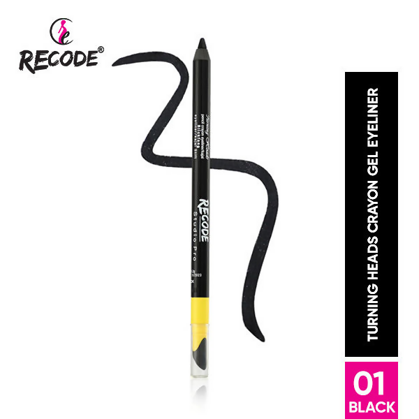 Recode Turning Heads Crayon Gel Eyeliner Cum Kajal Pencil - Black | Grocsy