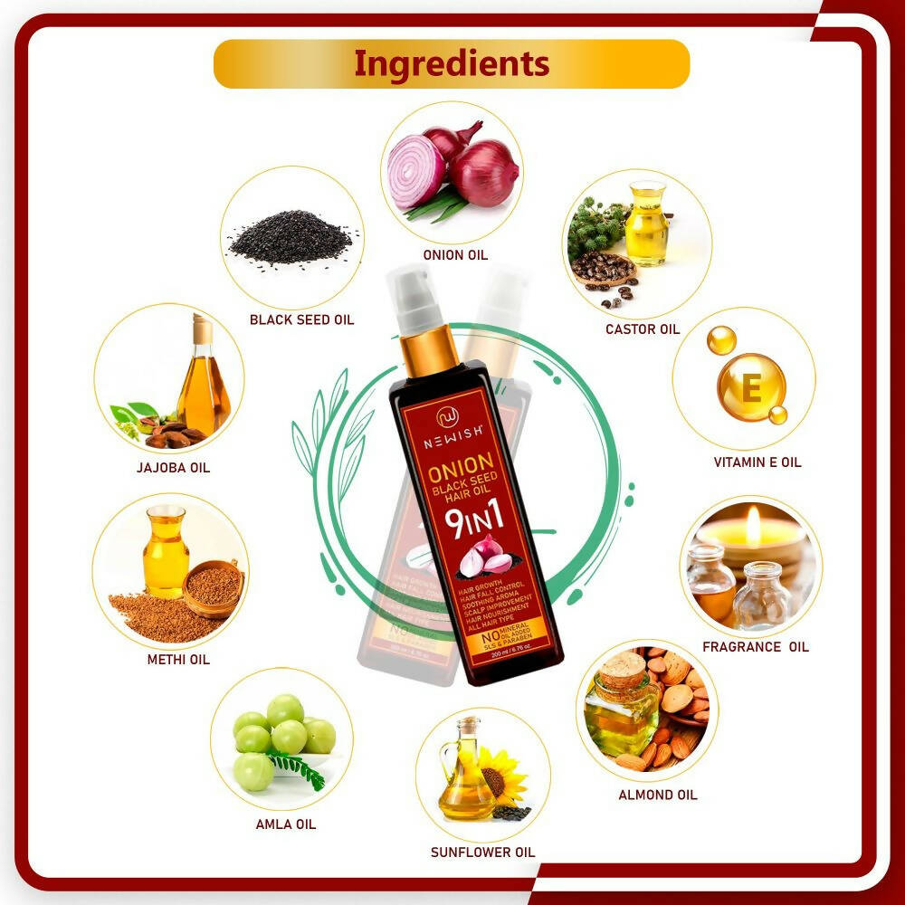 Newish Onion Black Seed Hair Oil | Grocsy