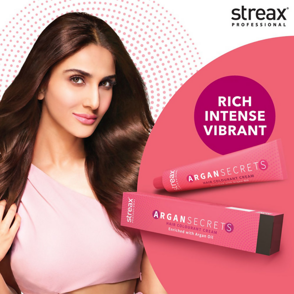 Streax Professional Argan Secrets Permanent Hair Colourant Cream - Dark Brown 3 | Grocsy