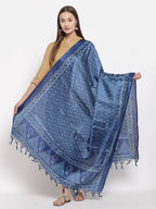 Myshka Women's Blue Cotton Print Casual Dupatta | Grocsy