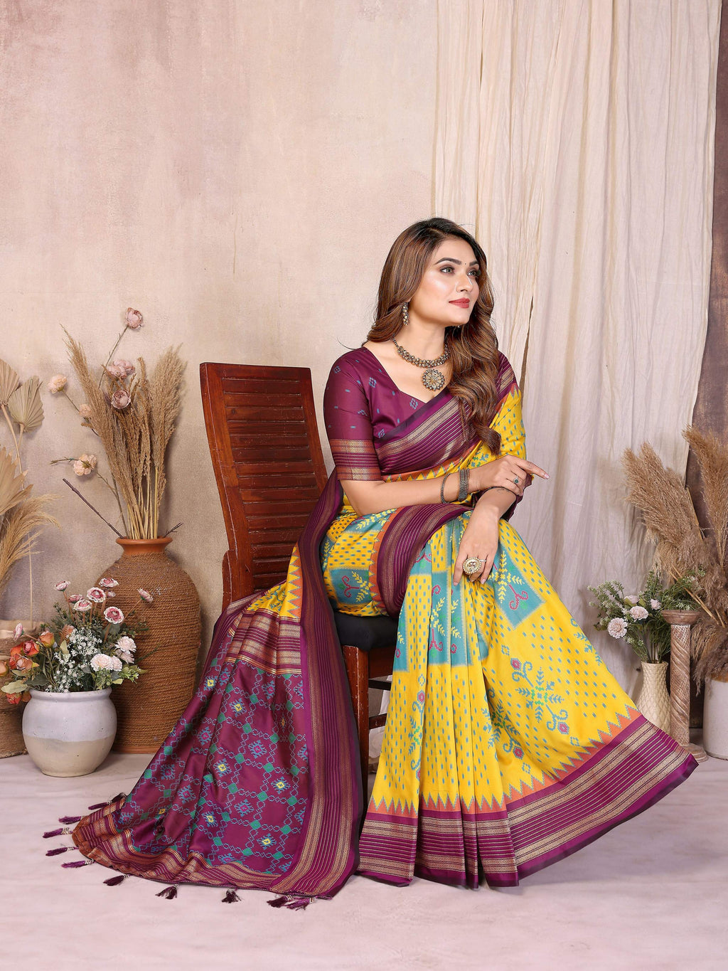 Aastha Fashion Yellow Soft Silk Weaving Saree | Grocsy