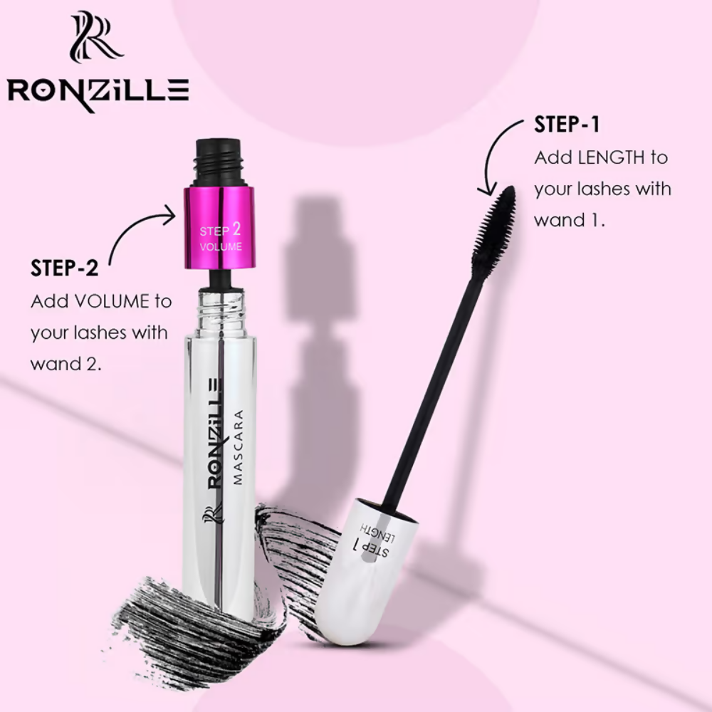 Ronzille Waterproof And Smudgeproof Two In One Mascara | Grocsy