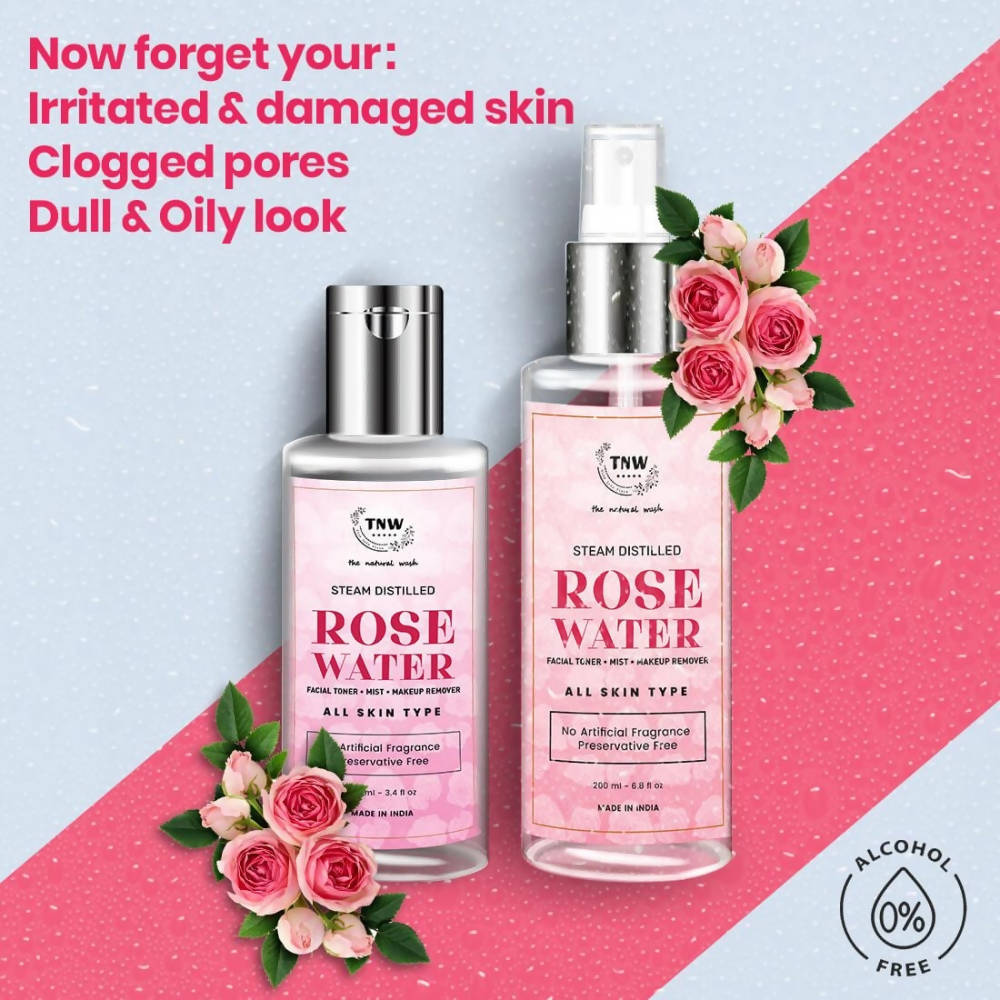 The Natural Wash Steam Distilled Rose Water | Grocsy